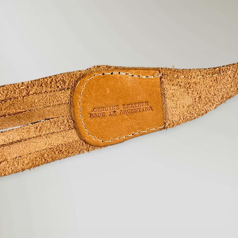 Vintage Western Concho Belt Argentina Leather S/M Boho Y2K Metal Stud Waist Belt - Picture 4 of 7